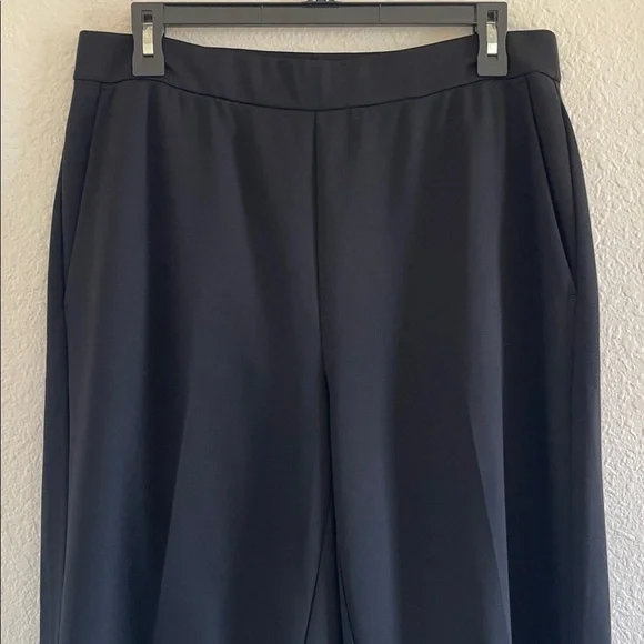 Eileen Fisher Double Knit Wide Leg Pull-On Ankle Pants Black size M - Picture 3 of 7